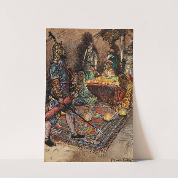 ‘Old Faithful, as the Two Supporters Stood Bolt Upright with Drawn Swords One on Either Side…,’ (1913) by Byam Shaw