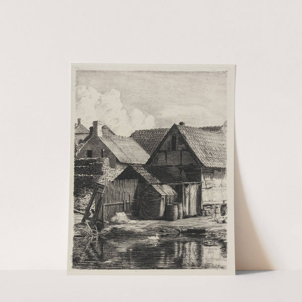 Old houses, from Hellebæk by Carl Bloch