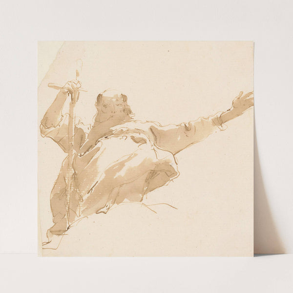 Old Man Holding a Sword, His Left Arm Outstretched by workshop of Giovanni Battista Tiepolo
