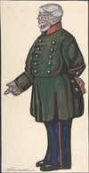 Old man in a green military coat