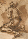Old Man Kneeling Facing Upper Left
