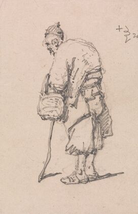 Old Man Leaning on a Stick
