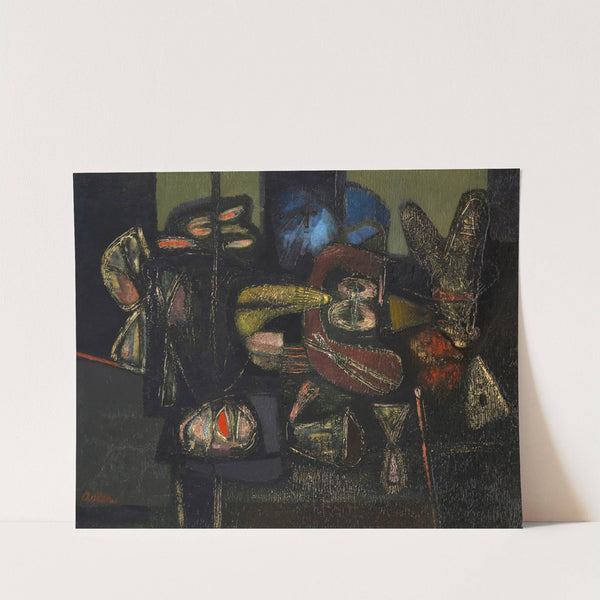 Old man looking into a room by Jankel Adler