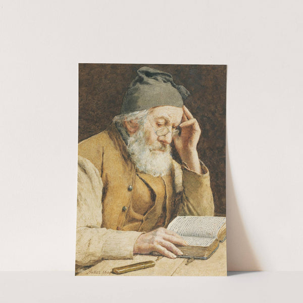 Old Man Reading (1909) by Albert Anker