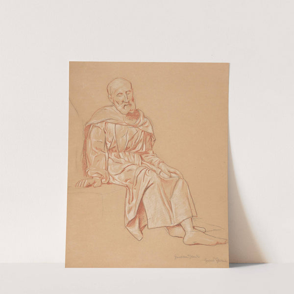 Old Man Sitting on a Rock (1908) by Hans Thoma