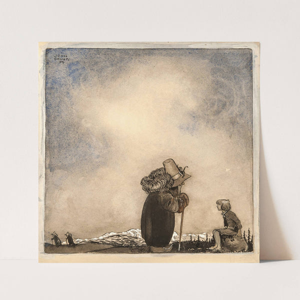 Old Man Talking to a Boy (1909) by John Bauer