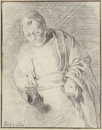 Old man with a candle