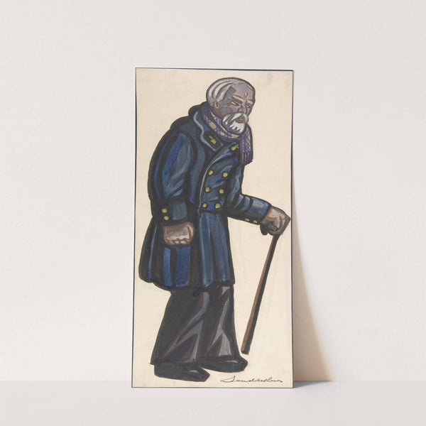 Old man with a cane by Sergey Yurievich Sudeikin
