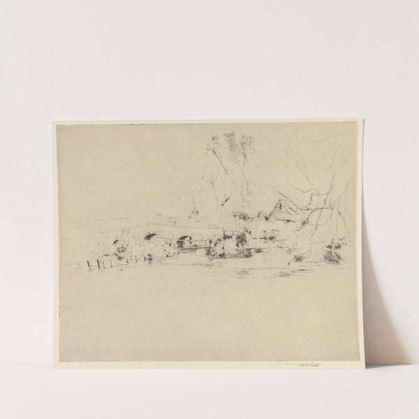 Old Mill on the Wandle, at Mitcham by Sir Frank Short