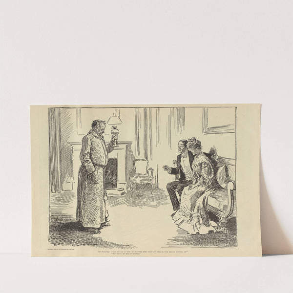 Old Moneybags; ‘Can you sit up with my daughter every night and still do your regular business, sir’ (1900-1905) by Charles Dana Gibson