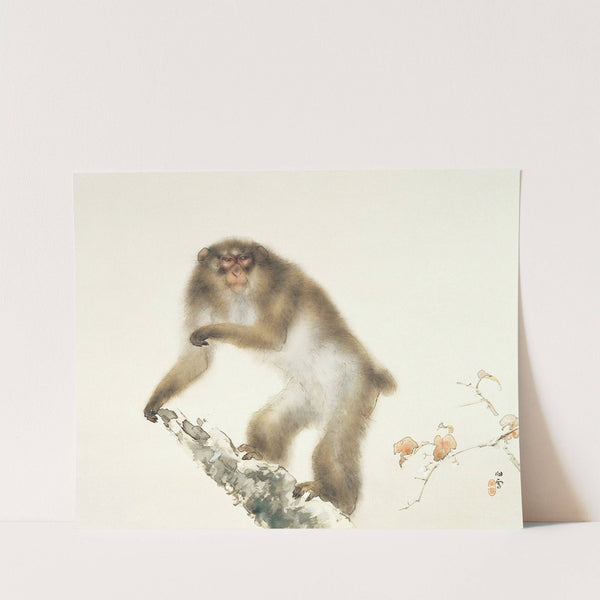 Old Monkey with Cherry in Autumn by Hashimoto Kansetsu