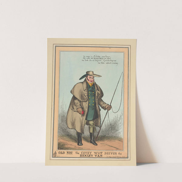 Old Nic the covey wot drives the Bexley van. (1829) by William Heath