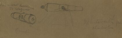 Old Sea coast howitzer, Ft. Wagner. Whitworth gun, Charleston