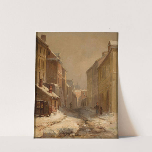 Old Warsaw in winter – Brzozowa Street by Franciszek Wastkowski