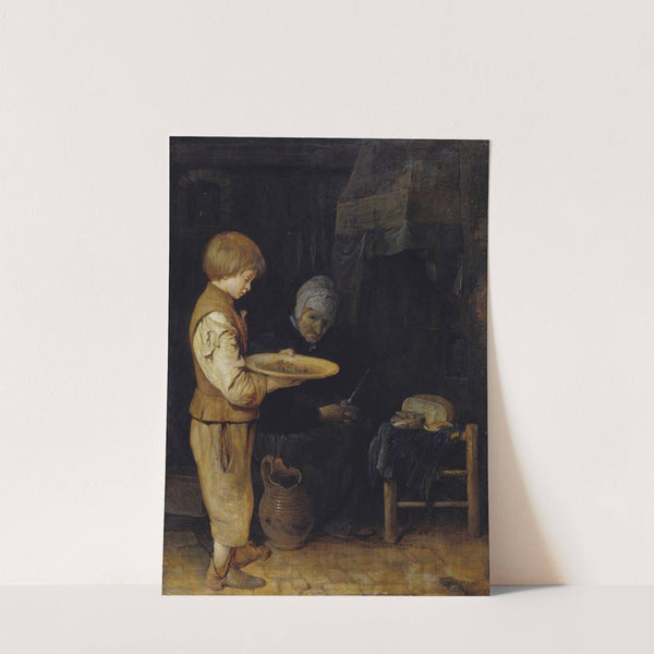 Old Woman and Boy Take a Modest Meal by Gerard ter Borch