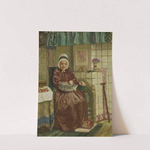 Old Woman by the Fireplace by August Allebé