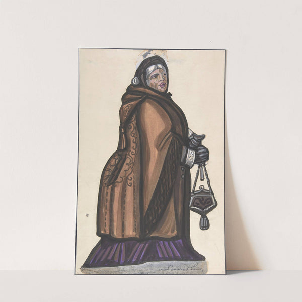 Old Woman in a Brown Coat by Sergey Yurievich Sudeikin