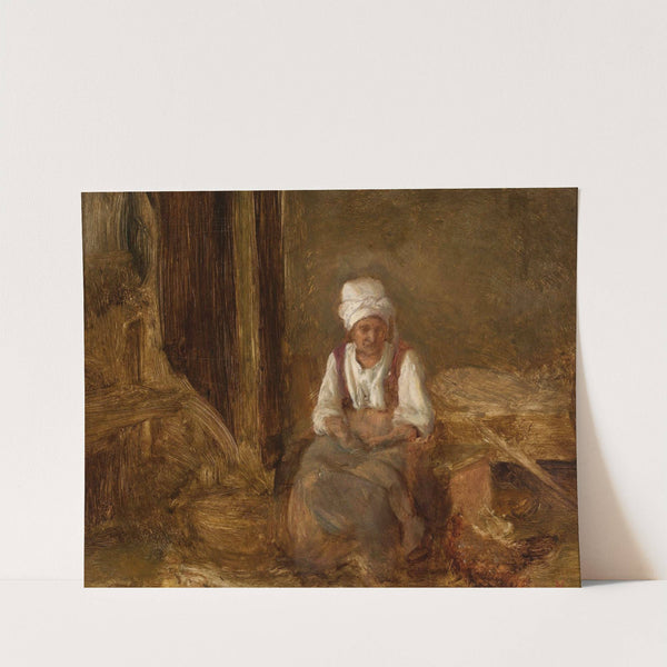 Old woman indoors by Aleksander Kotsis