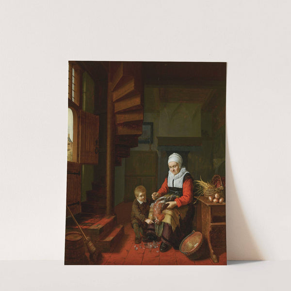 Old Woman Plucking a Cock by Abraham de Pape