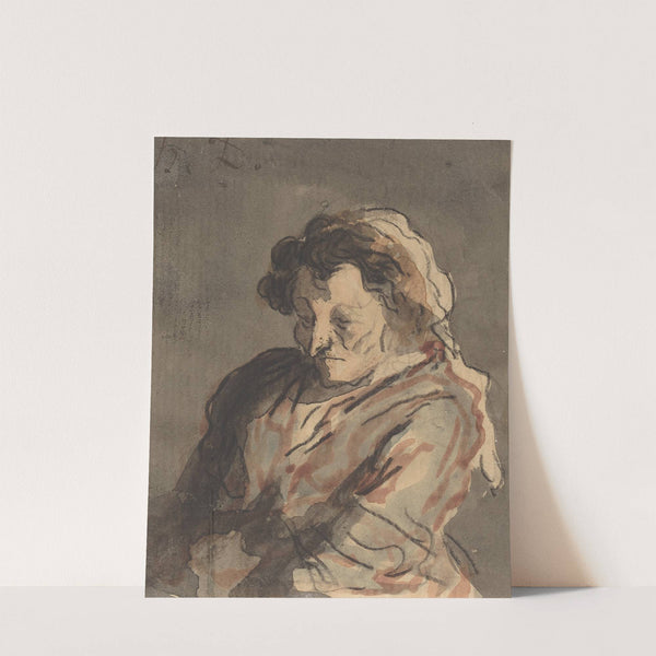 Old Woman Seated by Honoré Daumier