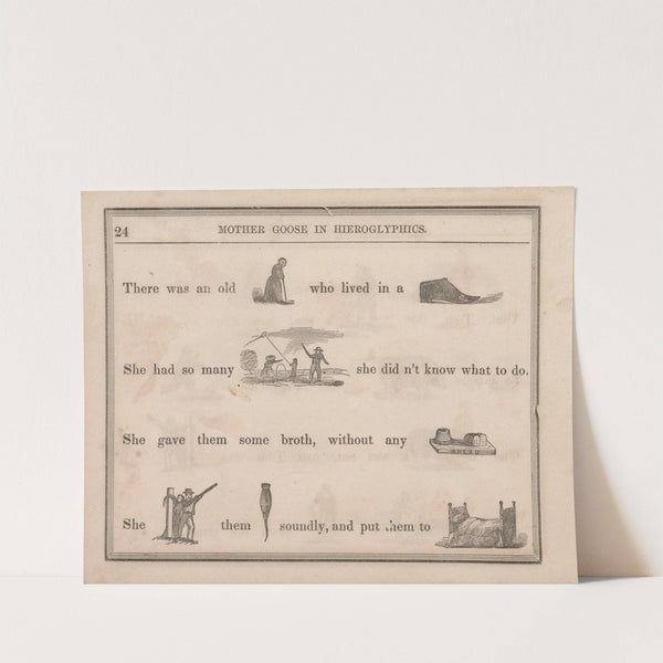 Old Woman, Shoe, Children, Bread, Whipped, Awl, Bed (1855) by Sherman & Co.