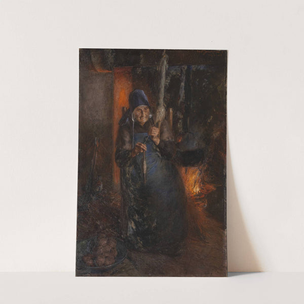 Old Woman Spinning (1887) by Ernst Josephson