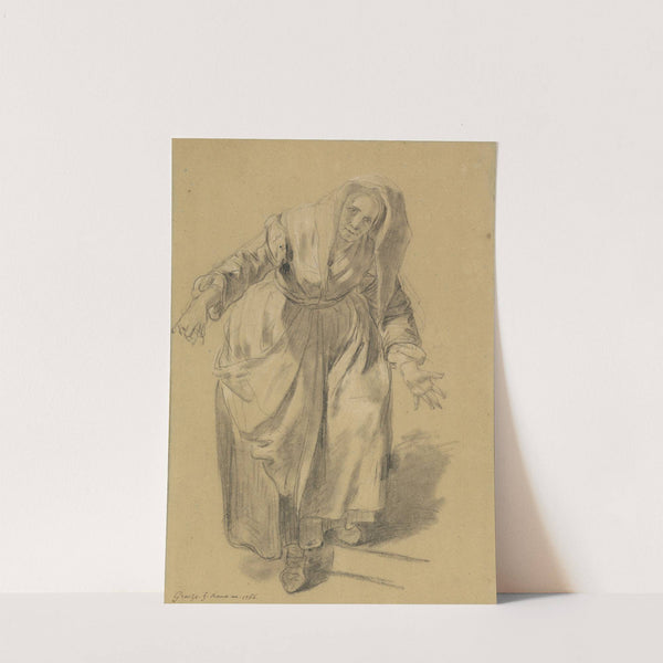 Old Woman with Arms Outstretched (Study for The Neapolitan Gesture) by Jean-Baptiste Greuze