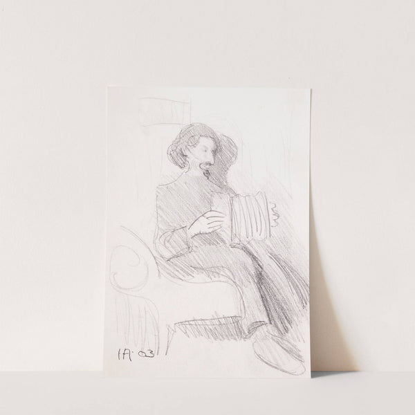 Ole Kruse Playing the Accordion (1903) by Ivar Arosenius