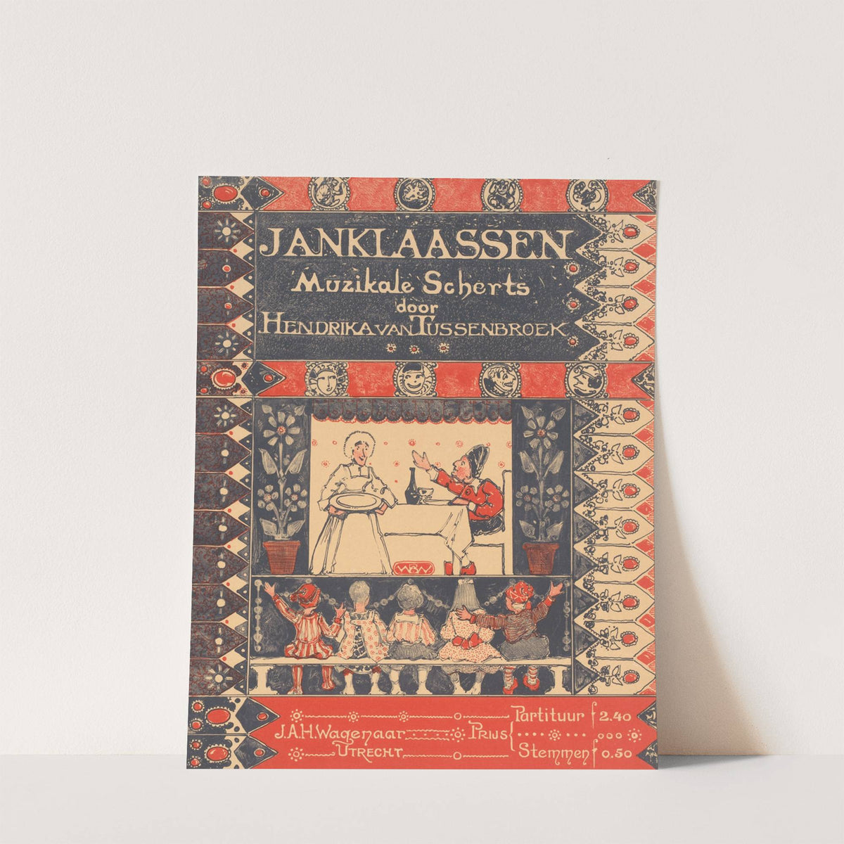 Omslag voor Hendrika van Tussenbroek, Jan Klaassen Muziekale Scherts (1900 - 1910) by Bernard Willem Wierink