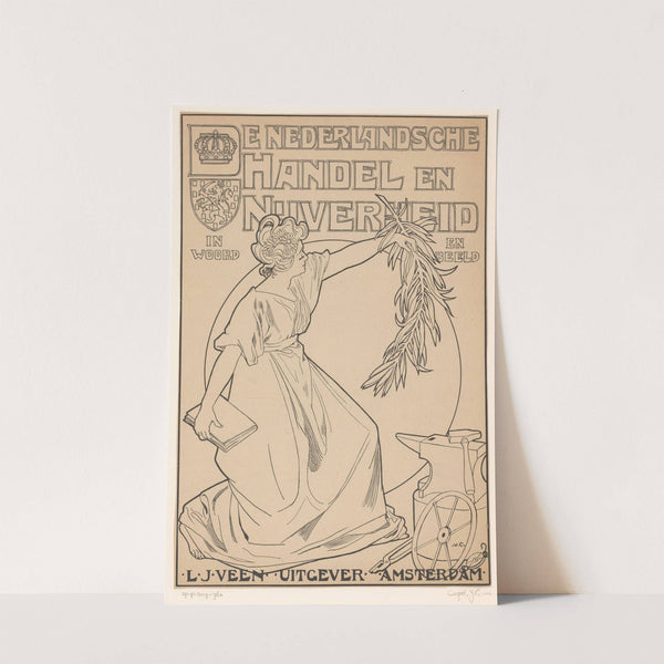 Omslagontwerp voor; De Nederlandsche handel en nijverheid in woord en beeld by Johann Georg van Caspel