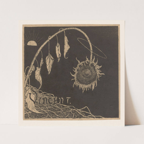 Omslagontwerp voor; Richard Roland Holst, Tentoonstelling der nagelaten werken van Vincent Van Gogh, 1892 (in or before 1892) by Richard Nicolaüs Roland Holst