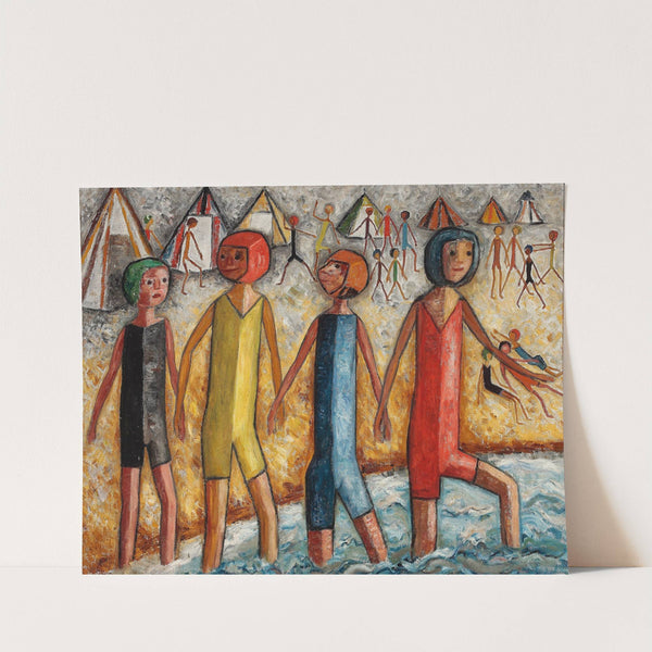 On a beach (1930) by Tadeusz Makowski