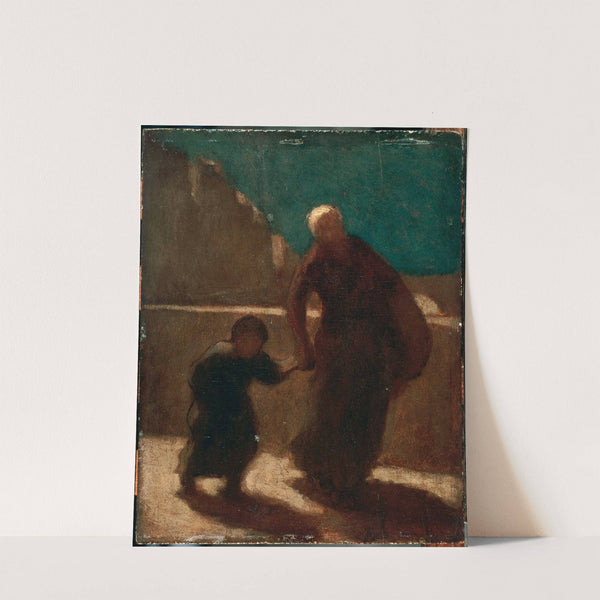 On a Bridge at Night by Honoré Daumier