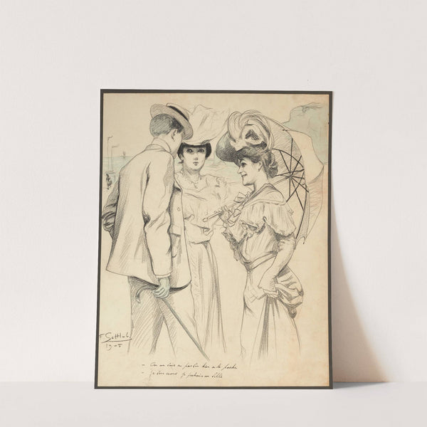 On ne vous a pas vu hier à la peche Je vous crois je pechais en ville (1905) by Fernand Louis Gottlob