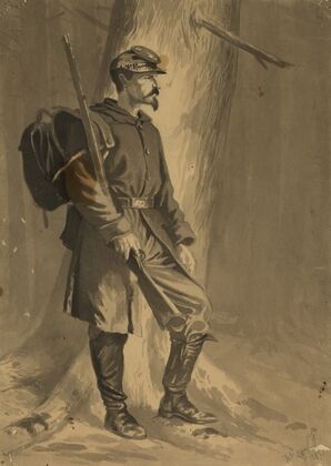 On picket in the woods