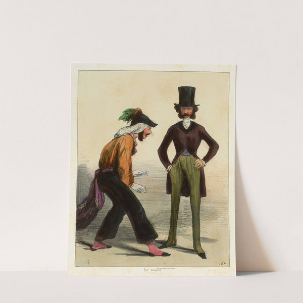 On rit avec vous et tu te faches. en voilà un drôle de pistolet (1840) by Paul Gavarni