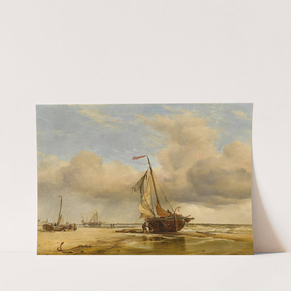 On the Beach at Scheveningen, Holland by Edward William Cooke