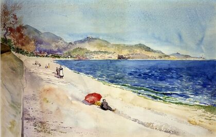 On the Beach below the Promenade des Anglais, Nice, France