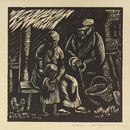 On the bench in front of the house (1934) — size preview