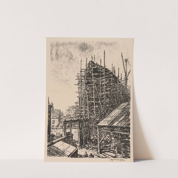 On the Clyde, 1917-1918; Building a Liner at Greenock (1917–1918) by Muirhead Bone