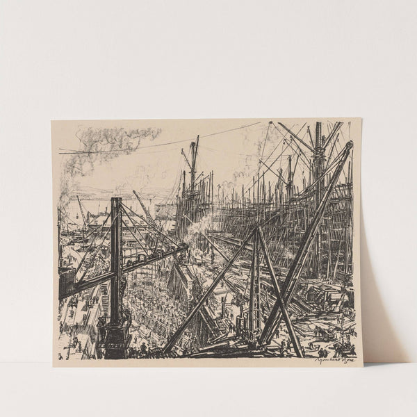 On the Clyde, 1917-1918; Reconstructing a Clyde Shipyard (1917–1918) by Muirhead Bone