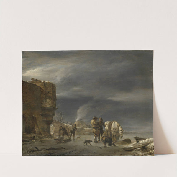 On the Ice near a Town by Nicolaes Pietersz. Berchem