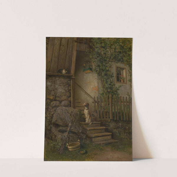 On the Porch (Dog and Cat) by Eduard Majsch