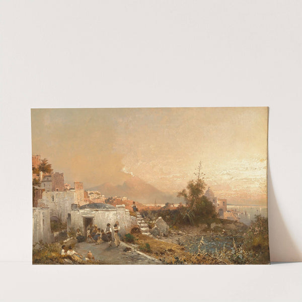 On the Veranda, in the Background Naples by Franz Richard Unterberger