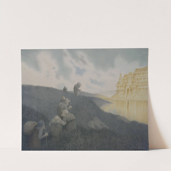 On the way to a feast at the troll castle by Theodor Kittelsen