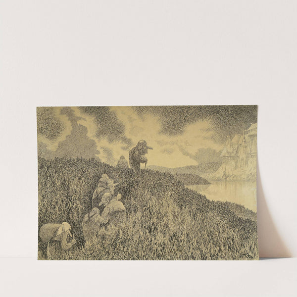 On the way to the Feast in Troll Castle by Theodor Kittelsen