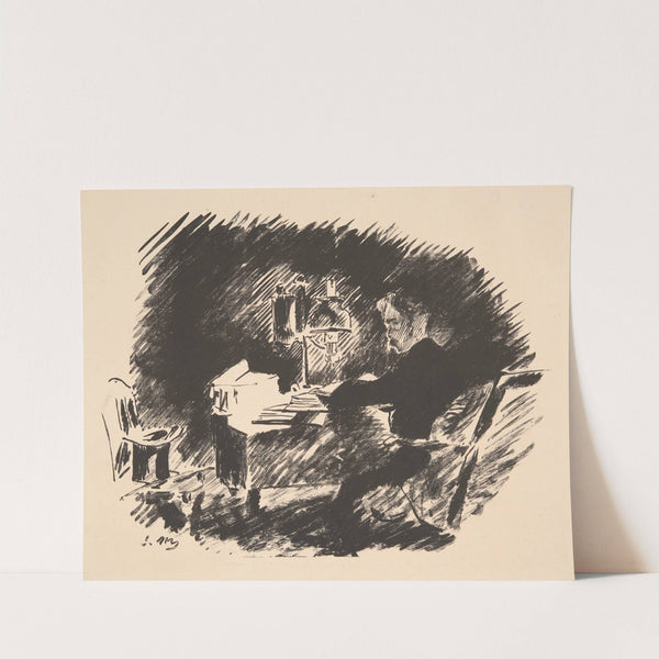 Once upon a Midnight Dreary (sous la lampe) (1875) by Édouard Manet