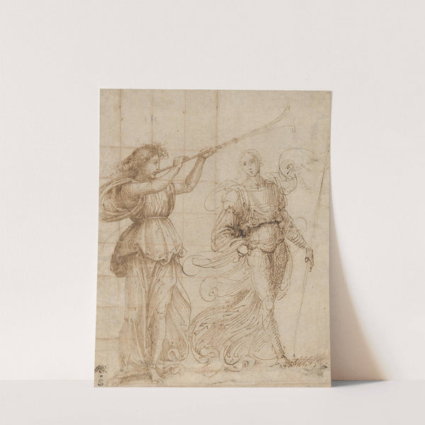 One Angel Blowing a Trumpet, and Another Holding a Standard by Fra Bartolomeo