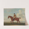 One of Four Portraits of Horses, a Chestnut Racehorse with Jockey Up- walking to the left; jockey i… by James Seymour