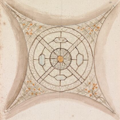 One of Four Sketches, of Ceilings, in the Vatican Gallery